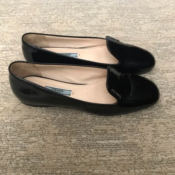 Prada Glossy Black Loafers - Picture 6 of 13